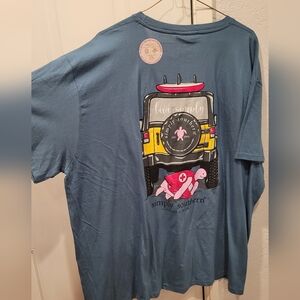 Simply Southern Tee with Jeep Design - Blue and Yellow